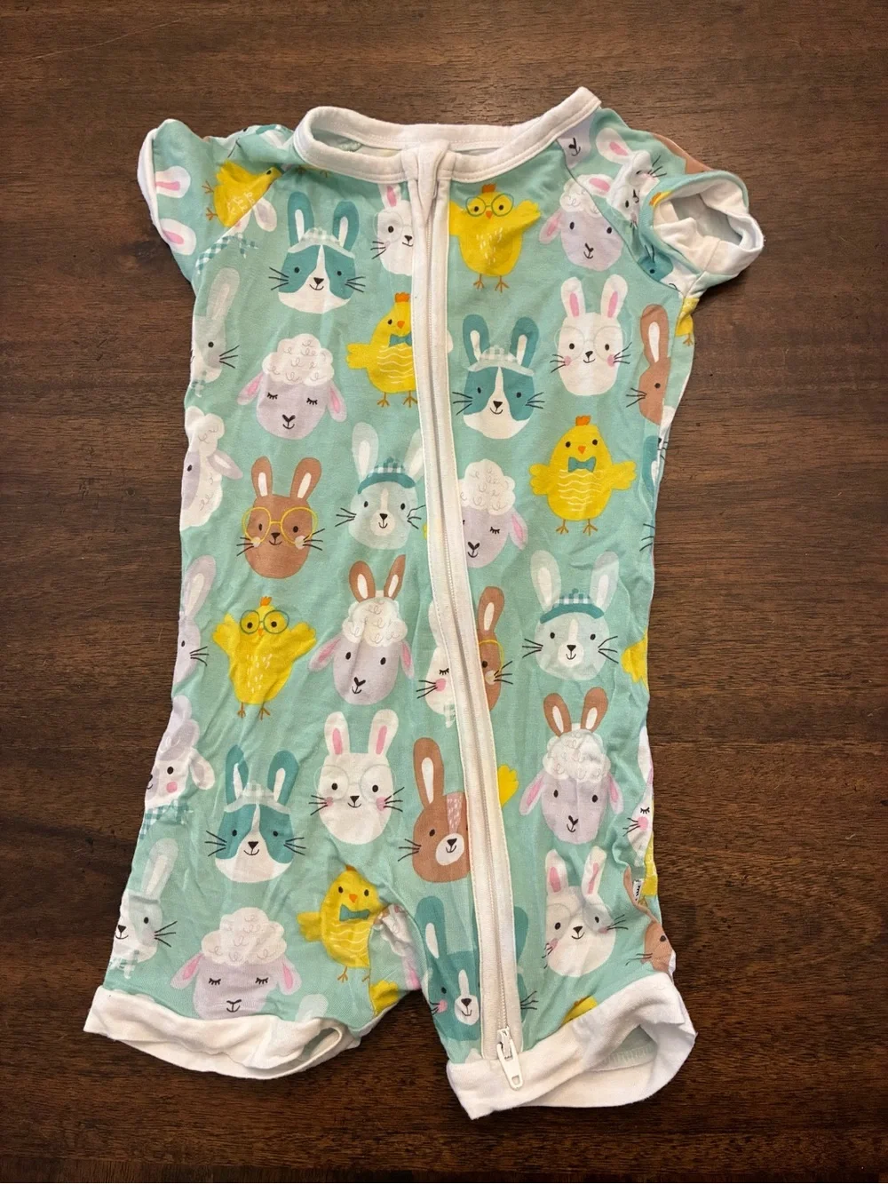 Little Sleepies Shorty Romper Pajamas 6-12 Months Rad Rabbits Easter Bunnies